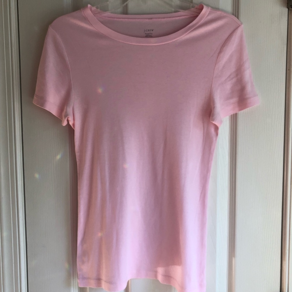 J.Crew Pink Fitted Tee Womens Tshirt 100% cotton L